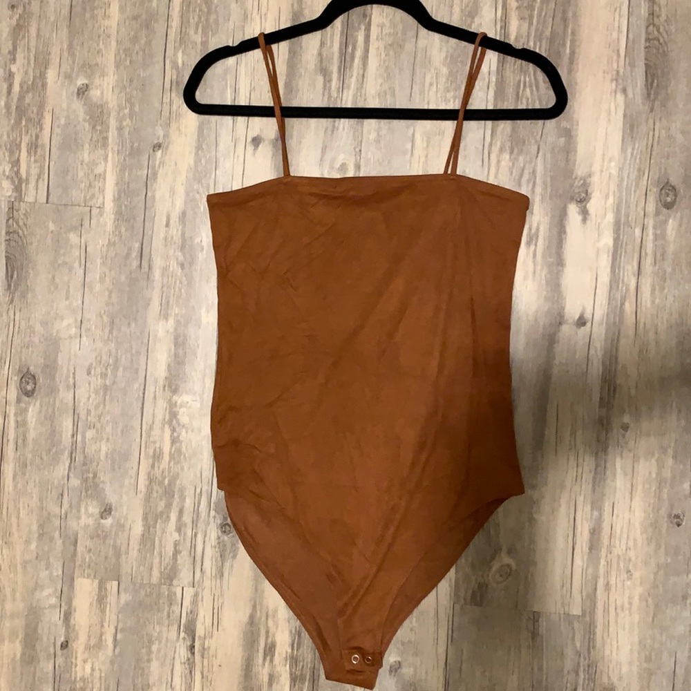 Faux suede bodysuit - Picture 2 of 4